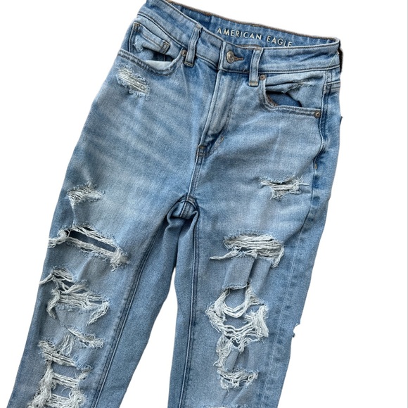 American Eagle Women’s Mom jeans distressed size 000 - Picture 2 of 6
